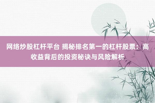 网络炒股杠杆平台 揭秘排名第一的杠杆股票：高收益背后的投资秘诀与风险解析