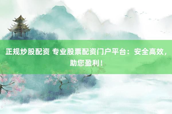 正规炒股配资 专业股票配资门户平台：安全高效，助您盈利！